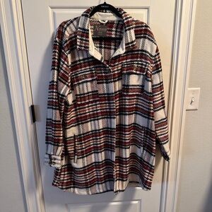 Natural Reflections Plaid Coat - Size 1X